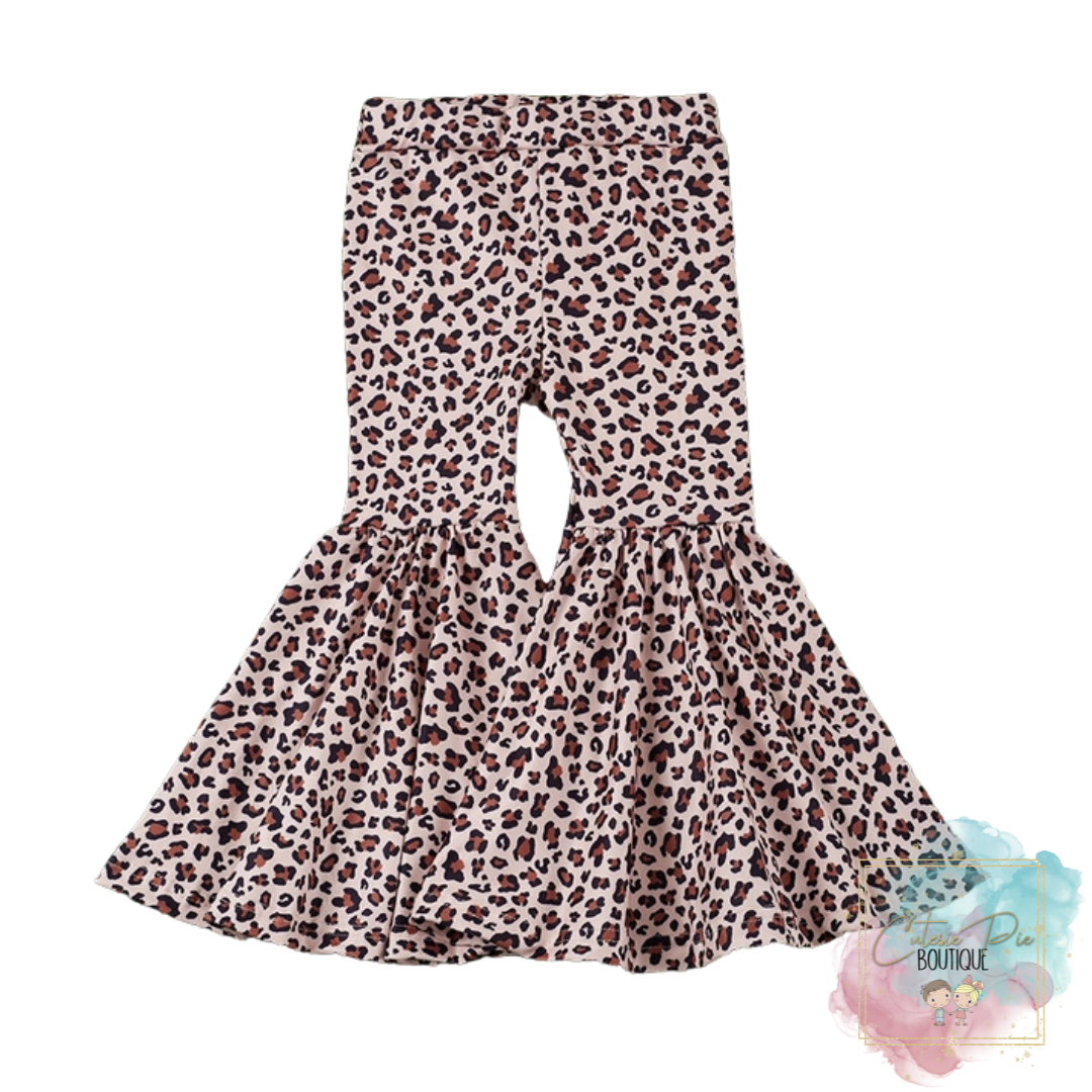 Cheetah Print Bell Bottom Pants | Girls Flare Pants