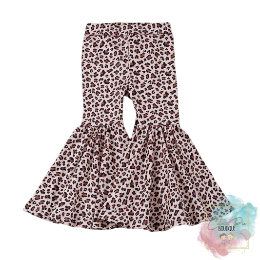 Cheetah Print Bell Bottom Pants | Girls Flare Pants