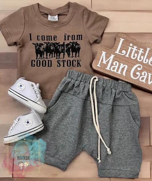 Baby Boy's "I come from Good Stock" 2PC SET