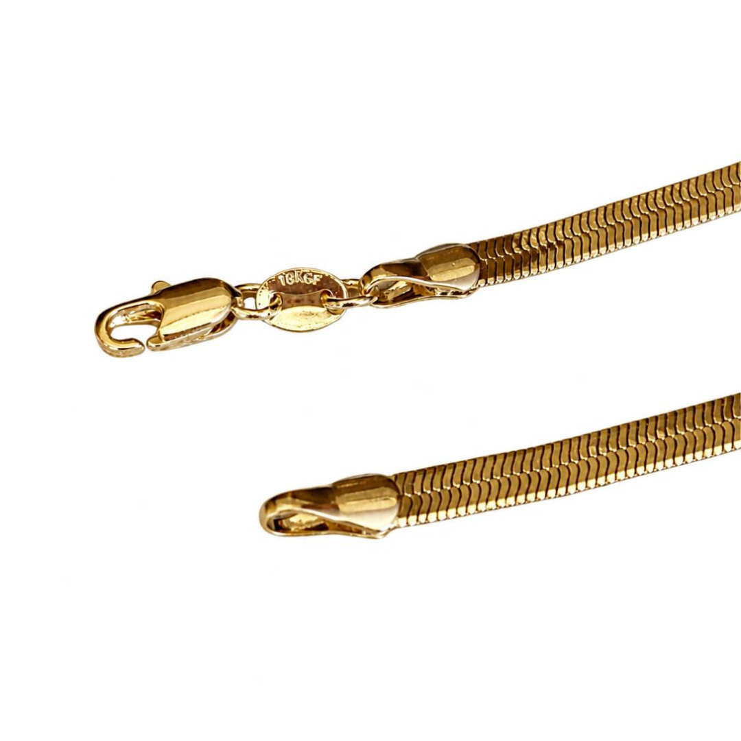 Herringbone Chain Necklace | 4MM | 18K Gold-Filled