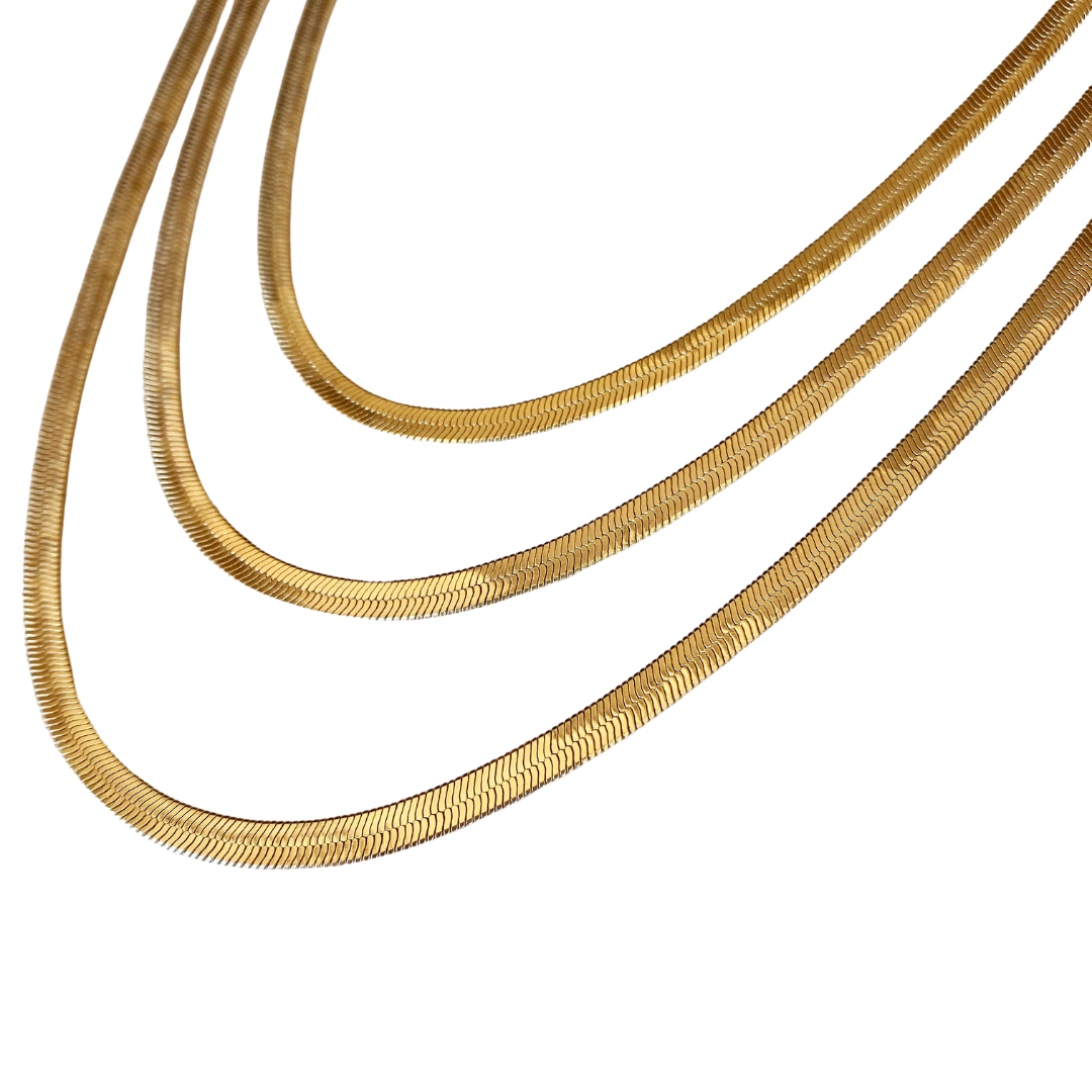 Herringbone Chain Necklace | 4MM | 18K Gold-Filled