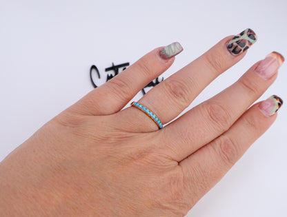 Turquoise CZ Band Ring | 2.5MM | 14K Gold-Filled