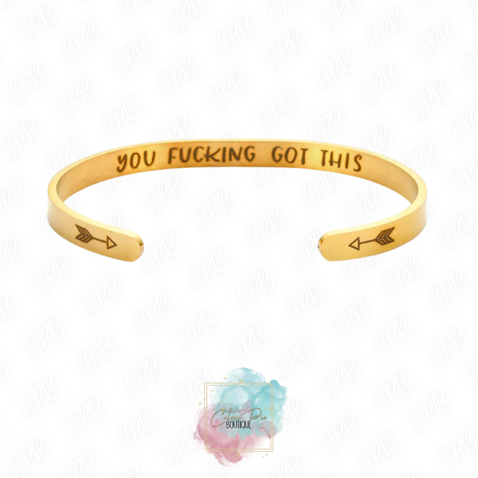 STAINLESS JEWELRY - Motivational Cuff Bracelet