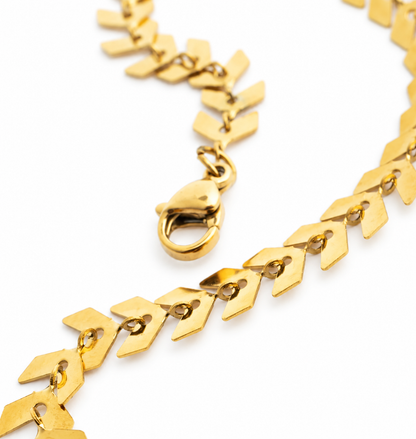 Chevron Link Bracelet / Anklet | 6MM | 18K Gold PVD or Steel | 316L Stainless Steel
