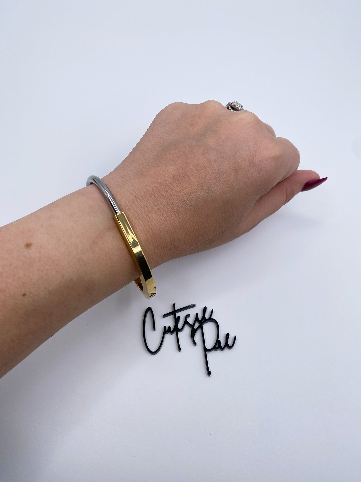 Twist Lock Bangle Bracelet | 18K Gold PVD, Rose Gold PVD or Steel | 304 Stainless Steel