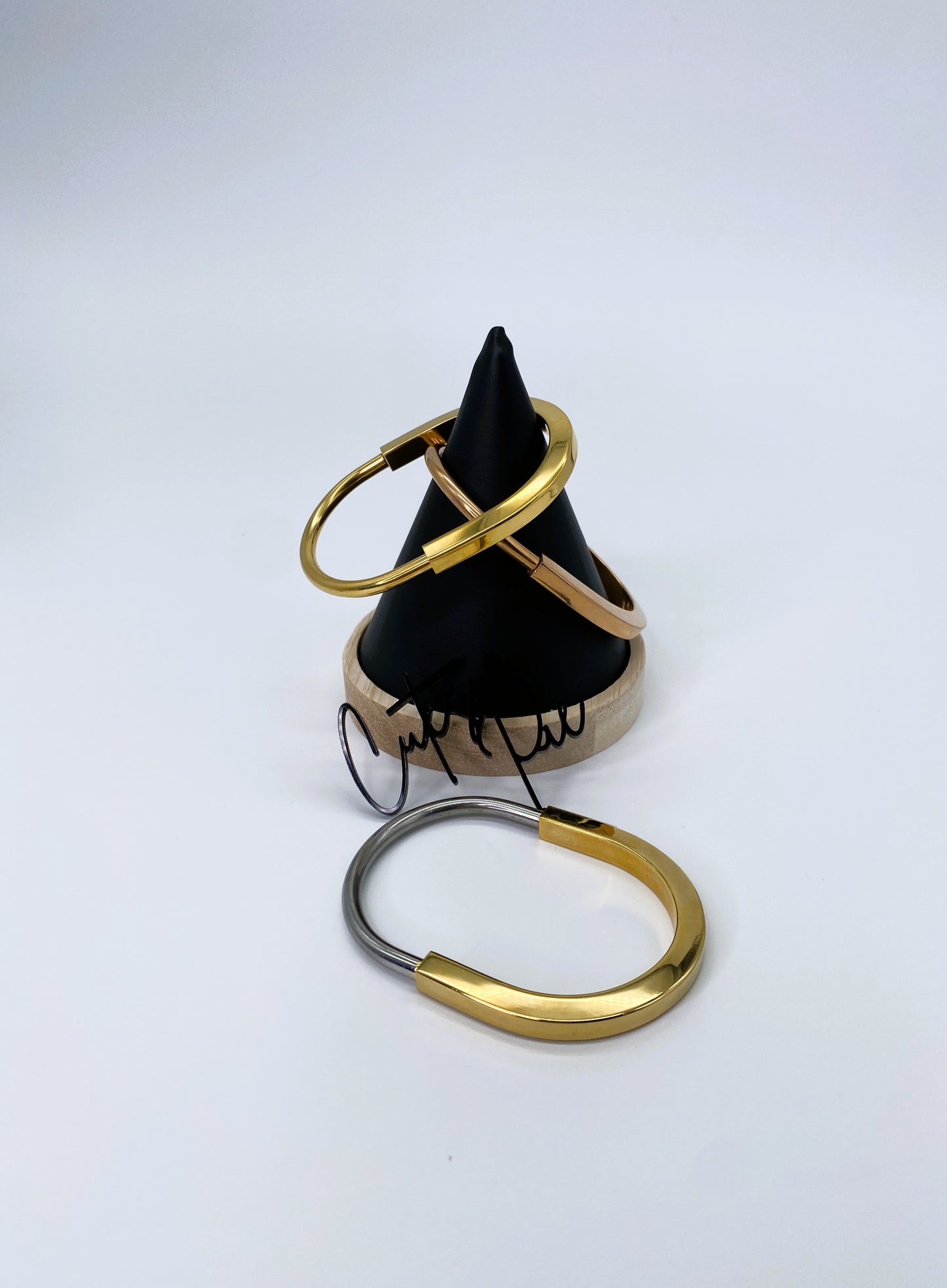 Twist Lock Bangle Bracelet | 18K Gold PVD, Rose Gold PVD or Steel | 304 Stainless Steel