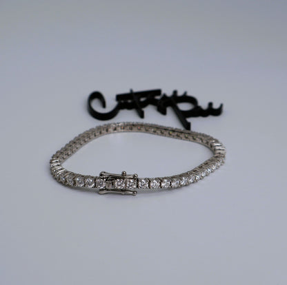 Moissanite Tennis Bracelet | 3MM | 950 Platinum-Plated Sterling Silver | Certificate Included