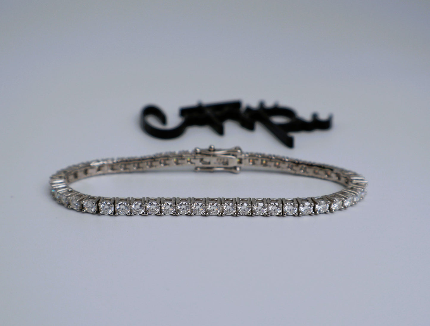 Moissanite Tennis Bracelet | 3MM | 950 Platinum-Plated Sterling Silver | Certificate Included