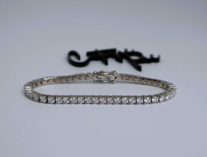 Moissanite Tennis Bracelet | 3MM | 950 Platinum-Plated Sterling Silver | Certificate Included