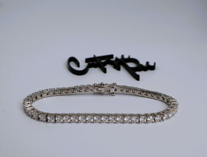 Moissanite Tennis Bracelet | 3MM | 950 Platinum-Plated Sterling Silver | Certificate Included