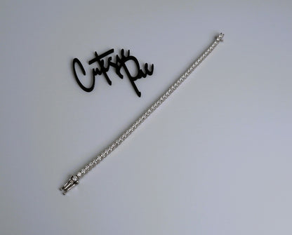 Moissanite Tennis Bracelet | 3MM | 950 Platinum-Plated Sterling Silver | Certificate Included