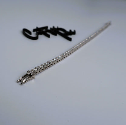Moissanite Tennis Bracelet | 3MM | 950 Platinum-Plated Sterling Silver | Certificate Included