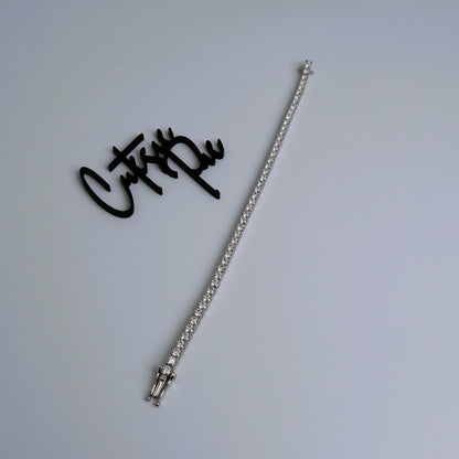 Moissanite Tennis Bracelet | 3MM | 950 Platinum-Plated Sterling Silver | Certificate Included