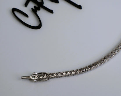Moissanite Tennis Bracelet | 3MM | 950 Platinum-Plated Sterling Silver | Certificate Included
