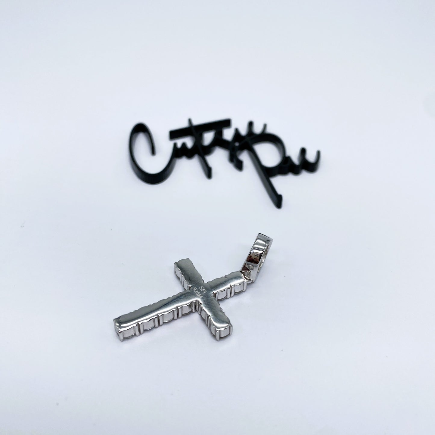 Moissanite Heritage Cross Pendant | Rhodium-Plated Sterling Silver | Certificate Included