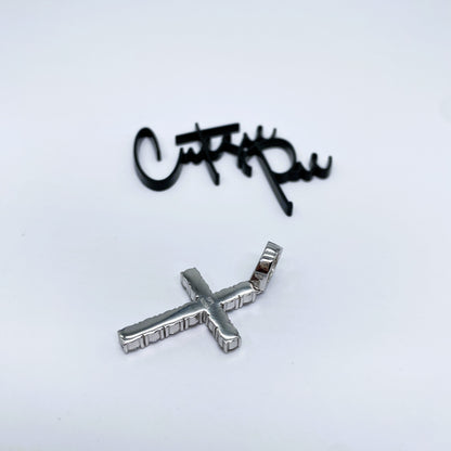 Moissanite Heritage Cross Pendant | Rhodium-Plated Sterling Silver | Certificate Included