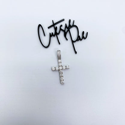 Moissanite Heritage Cross Pendant | Rhodium-Plated Sterling Silver | Certificate Included