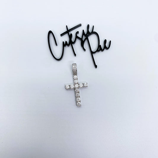 Moissanite Heritage Cross Pendant | Rhodium-Plated Sterling Silver | Certificate Included