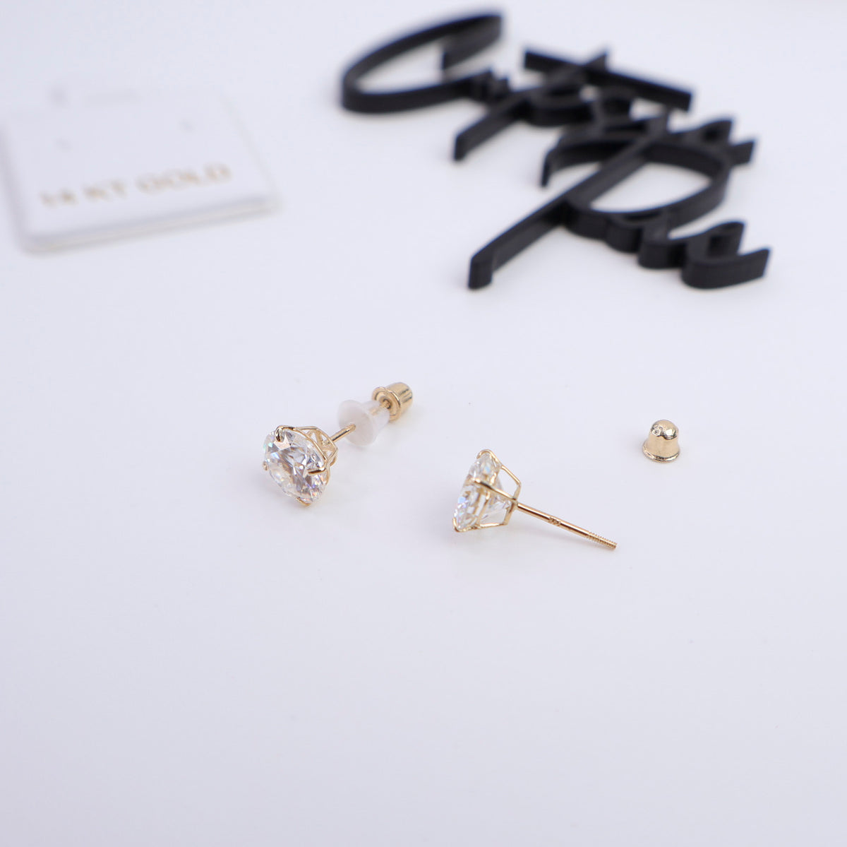 Moissanite Round Stud Earrings | 6MM (0.8CT Each) | 14K Yellow Gold | Certificate Included