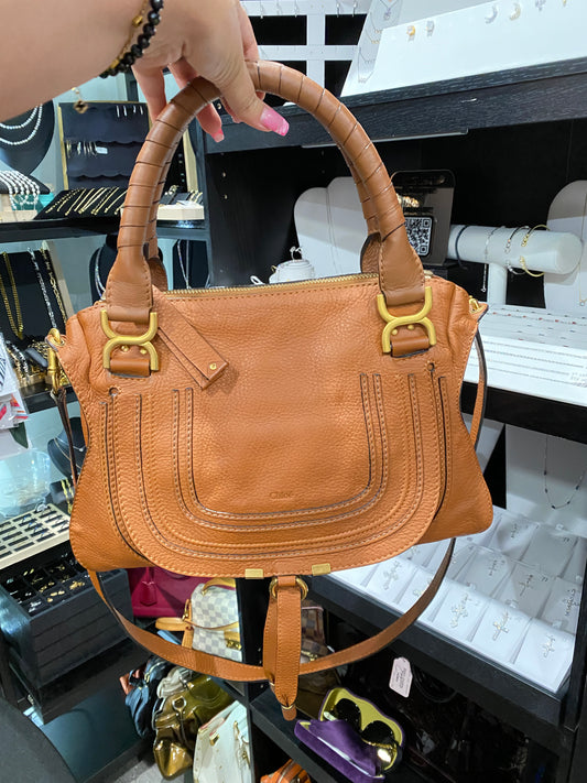 Chloé | Marcie Medium Shoulder Bag | Brown Leather