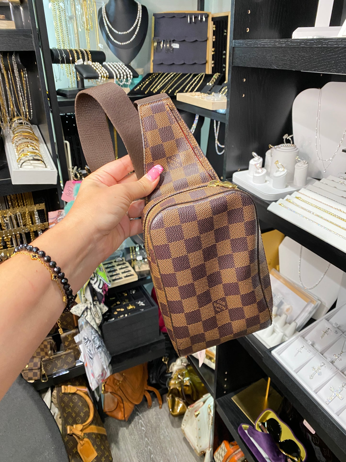 Louis Vuitton | Geronimos Sling Bag | Damier Ebene Canvas