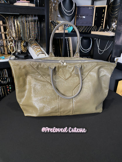 Saint Laurent | Easy Y Shoulder Bag | Olive Patent Leather