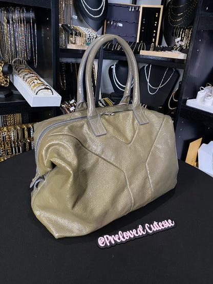 Saint Laurent | Easy Y Shoulder Bag | Olive Patent Leather