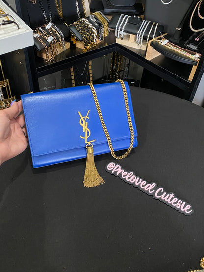 Saint Laurent | Kate Medium Tassel Bag | Blue Leather