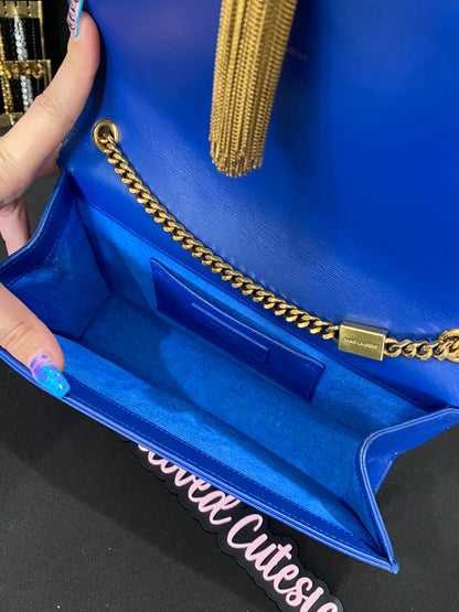 Saint Laurent | Kate Medium Tassel Bag | Blue Leather
