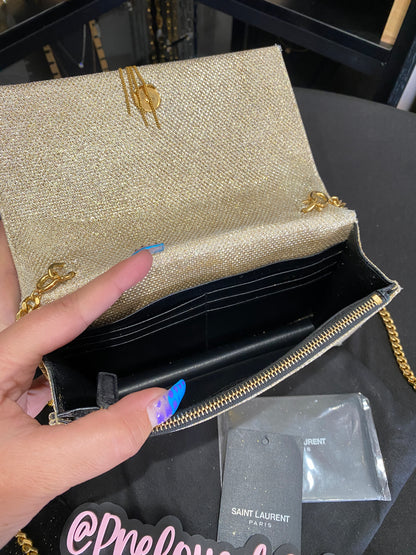 Saint Laurent | Kate Tassel WOC | Champagne Gold Glitter