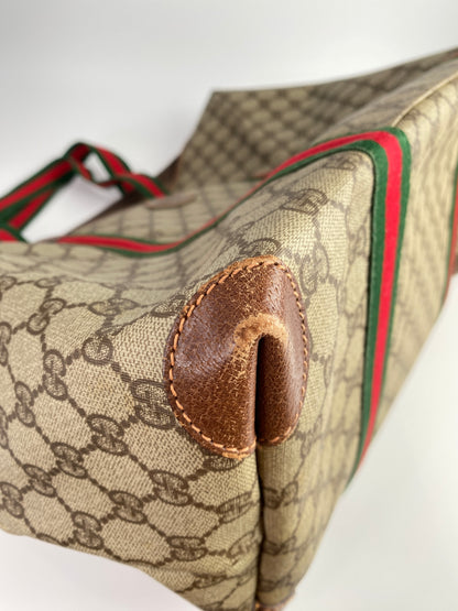 Gucci | Vintage GG Web Large Travel Tote | Coated Canvas