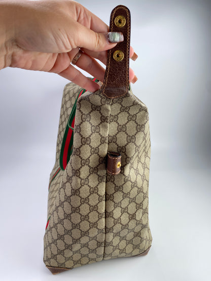 Gucci | Vintage GG Web Large Travel Tote | Coated Canvas