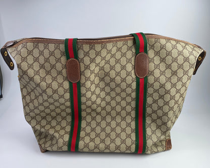 Gucci | Vintage GG Web Large Travel Tote | Coated Canvas