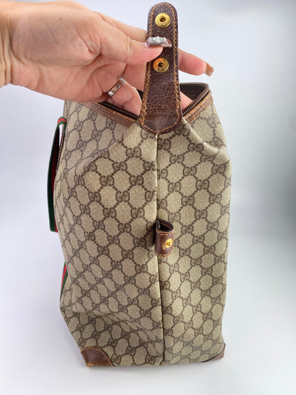 Gucci | Vintage GG Web Large Travel Tote | Coated Canvas