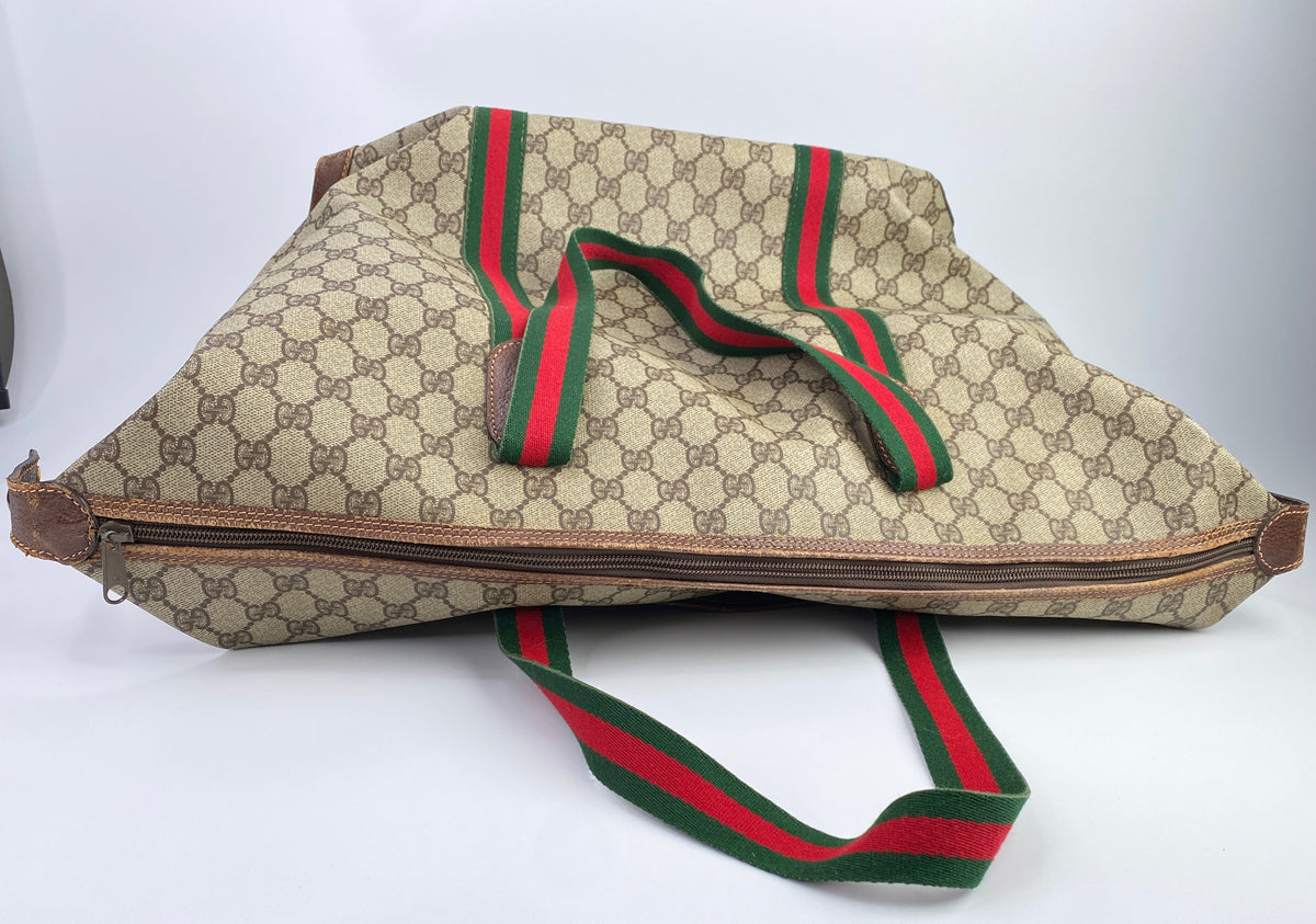 Gucci | Vintage GG Web Large Travel Tote | Coated Canvas
