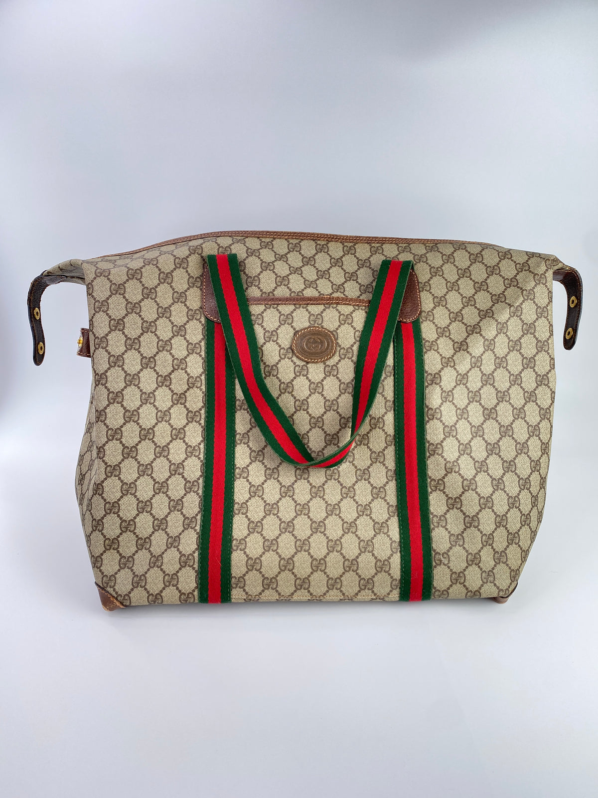 Gucci | Vintage GG Web Large Travel Tote | Coated Canvas
