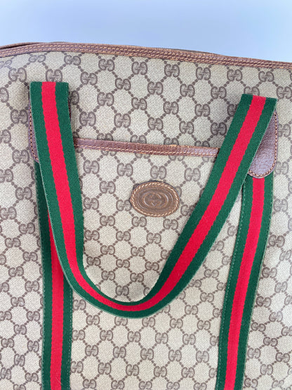 Gucci | Vintage GG Web Large Travel Tote | Coated Canvas