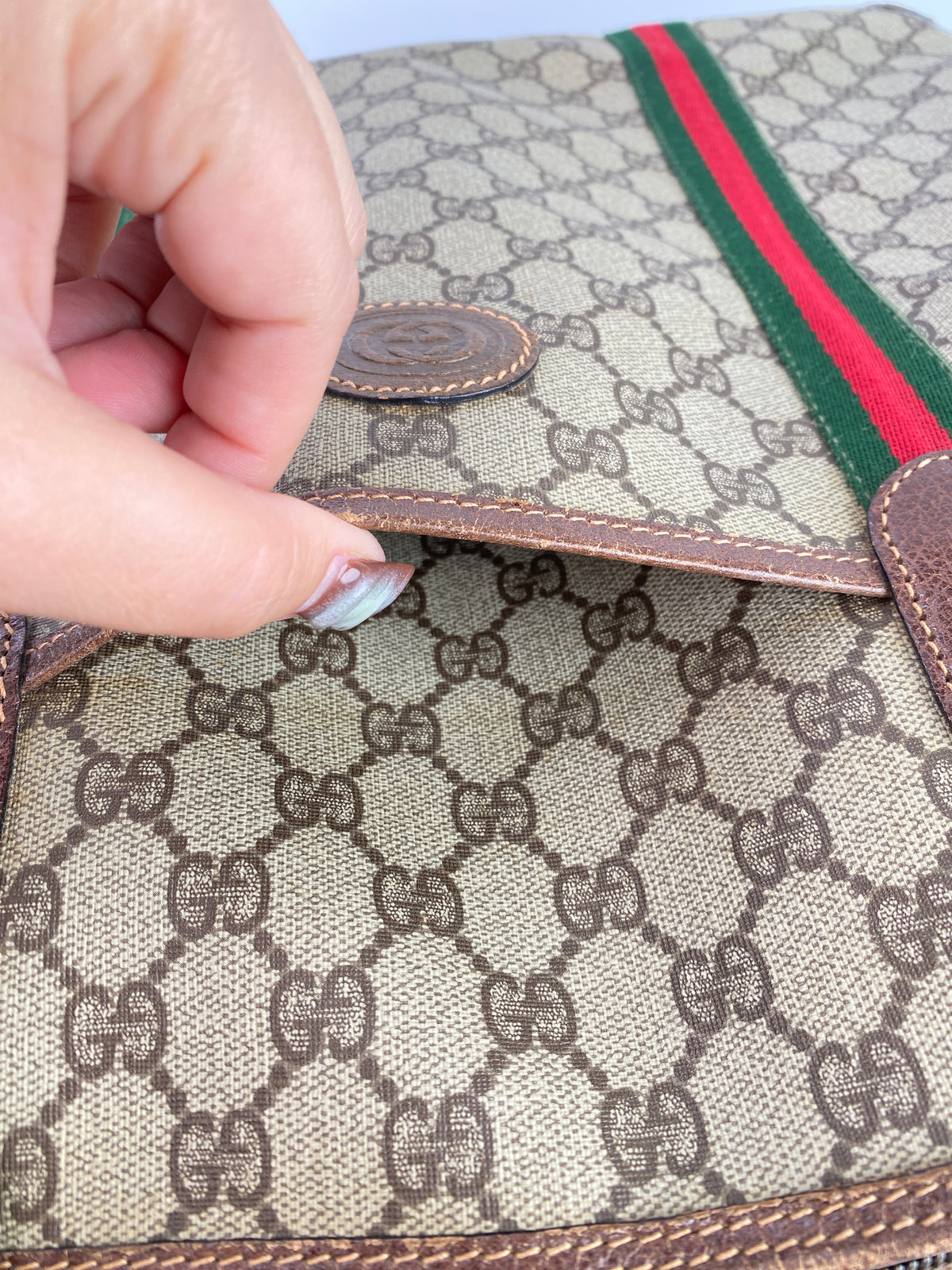 Gucci | Vintage GG Web Large Travel Tote | Coated Canvas