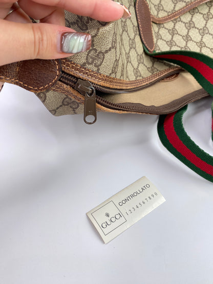 Gucci | Vintage GG Web Large Travel Tote | Coated Canvas