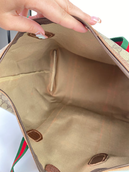 Gucci | Vintage GG Web Large Travel Tote | Coated Canvas