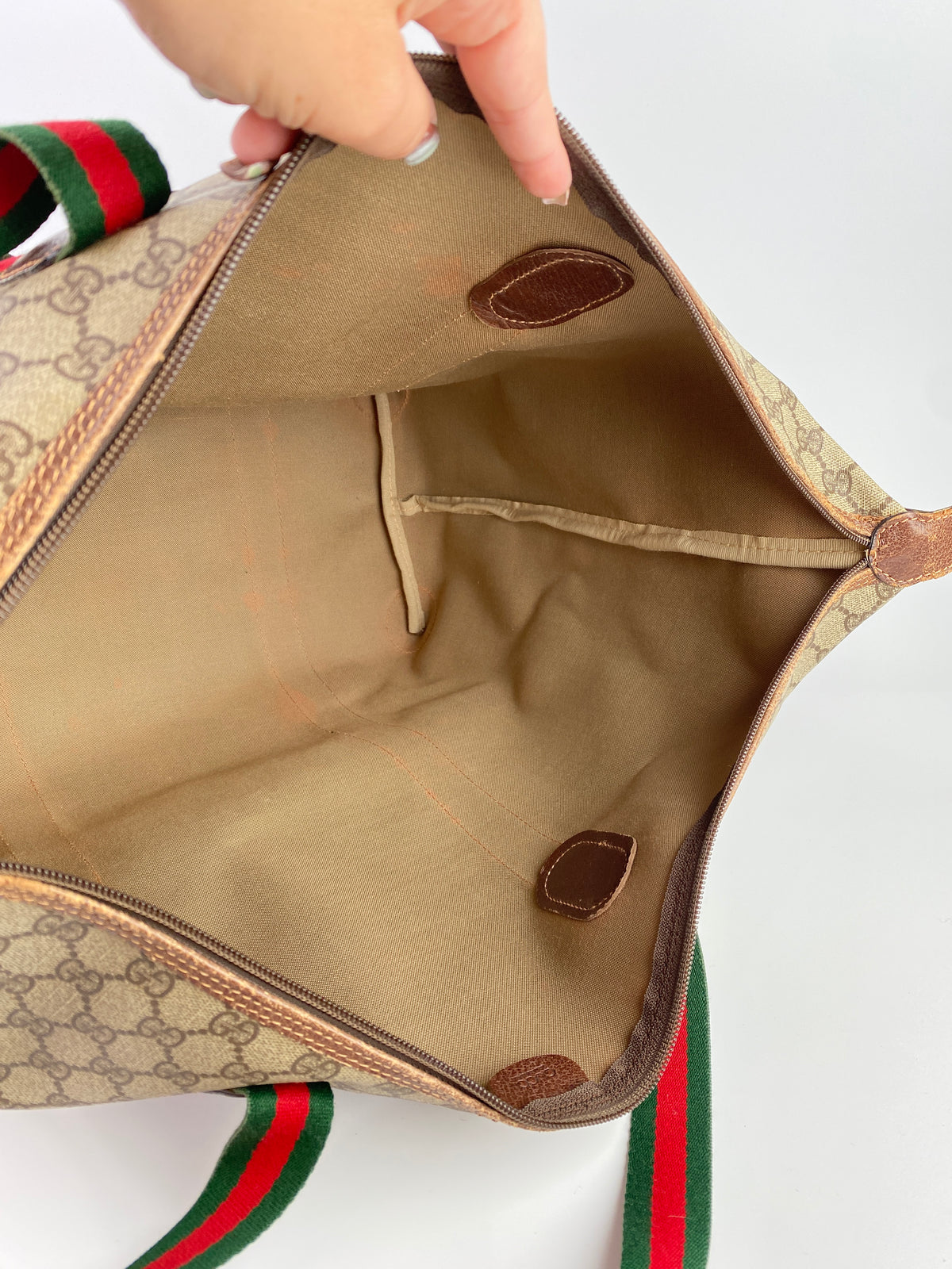 Gucci | Vintage GG Web Large Travel Tote | Coated Canvas