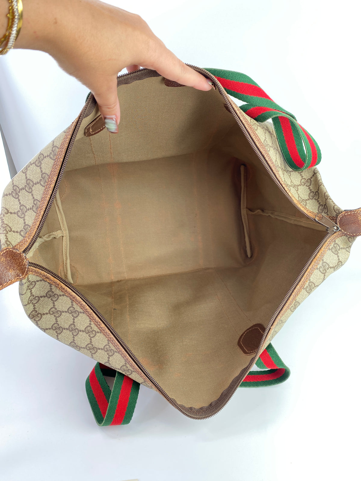 Gucci | Vintage GG Web Large Travel Tote | Coated Canvas