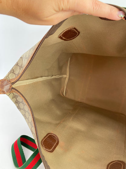 Gucci | Vintage GG Web Large Travel Tote | Coated Canvas