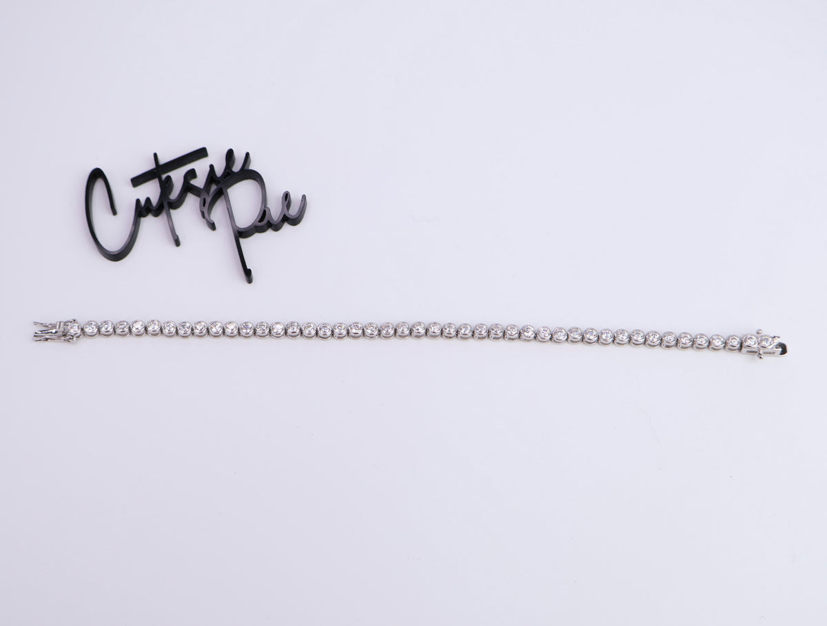Moissanite Bezel Tennis Bracelet | 3.5MM | Sterling Silver | Certificate Included