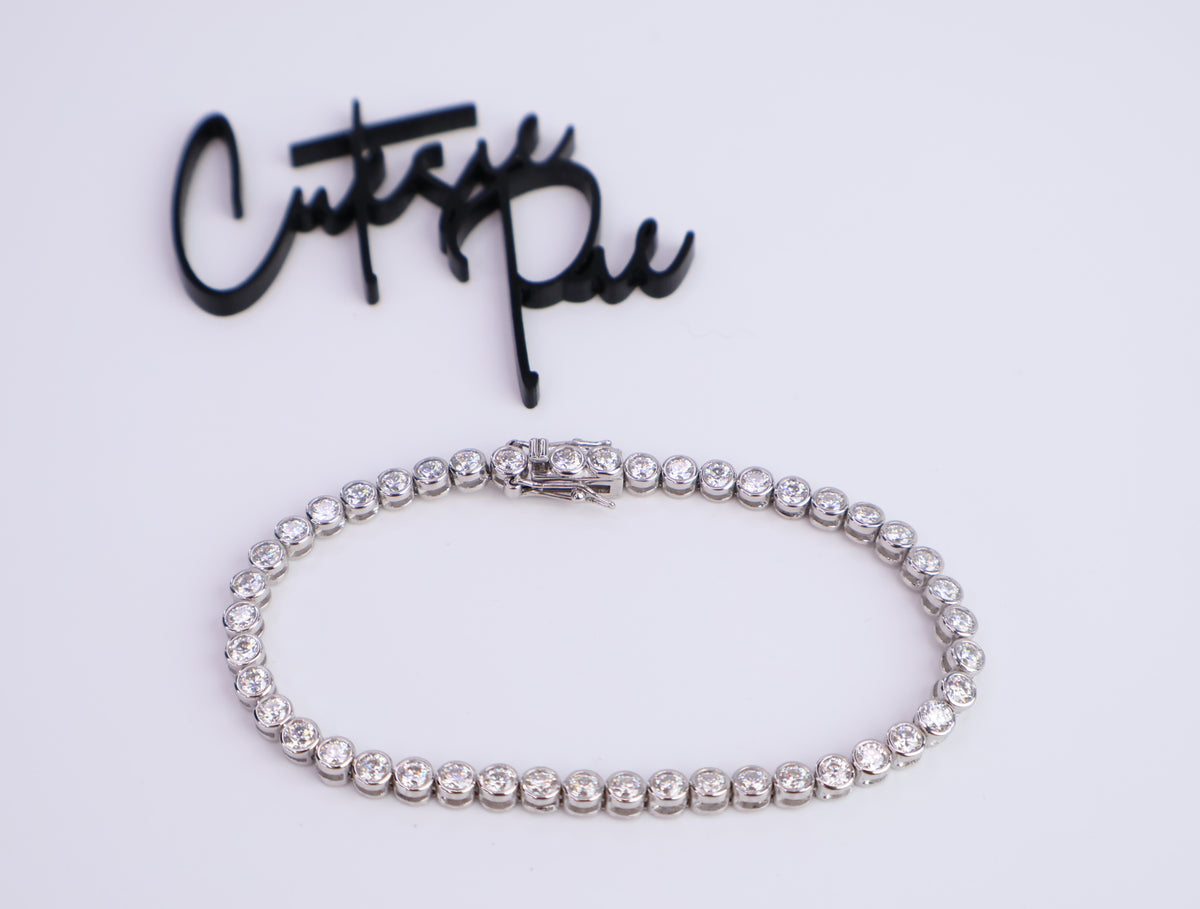Moissanite Bezel Tennis Bracelet | 3.5MM | Sterling Silver | Certificate Included