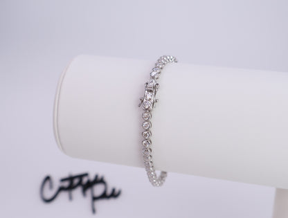 Moissanite Bezel Tennis Bracelet | 3.5MM | Sterling Silver | Certificate Included