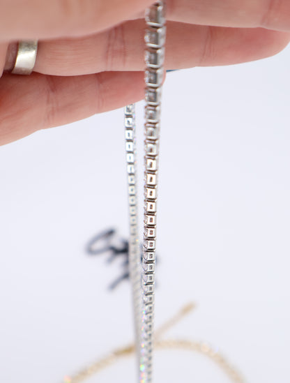 CZ Tennis Necklace | 4MM | Gold or Steel | 304 Stainless Steel