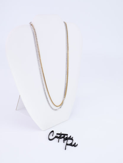 CZ Tennis Necklace | 2MM | Gold or Steel | 304 Stainless Steel