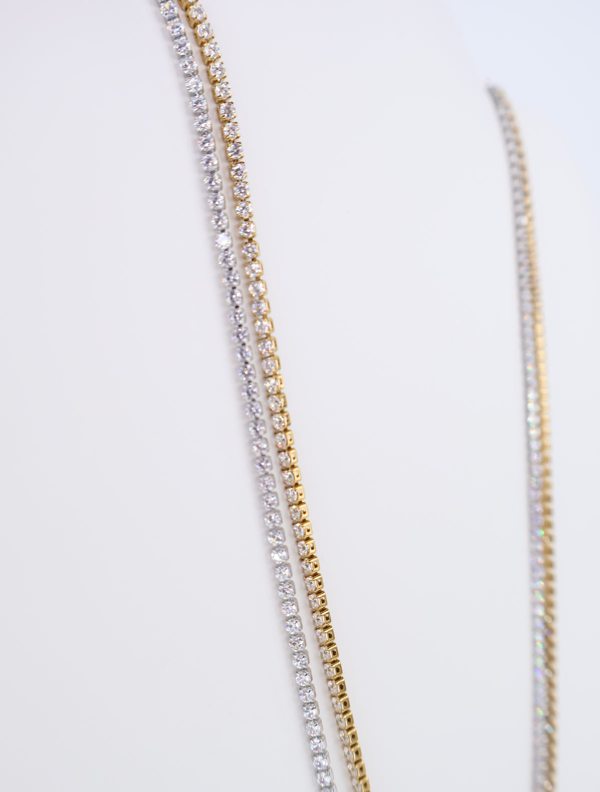 CZ Tennis Necklace | 2MM | Gold or Steel | 304 Stainless Steel