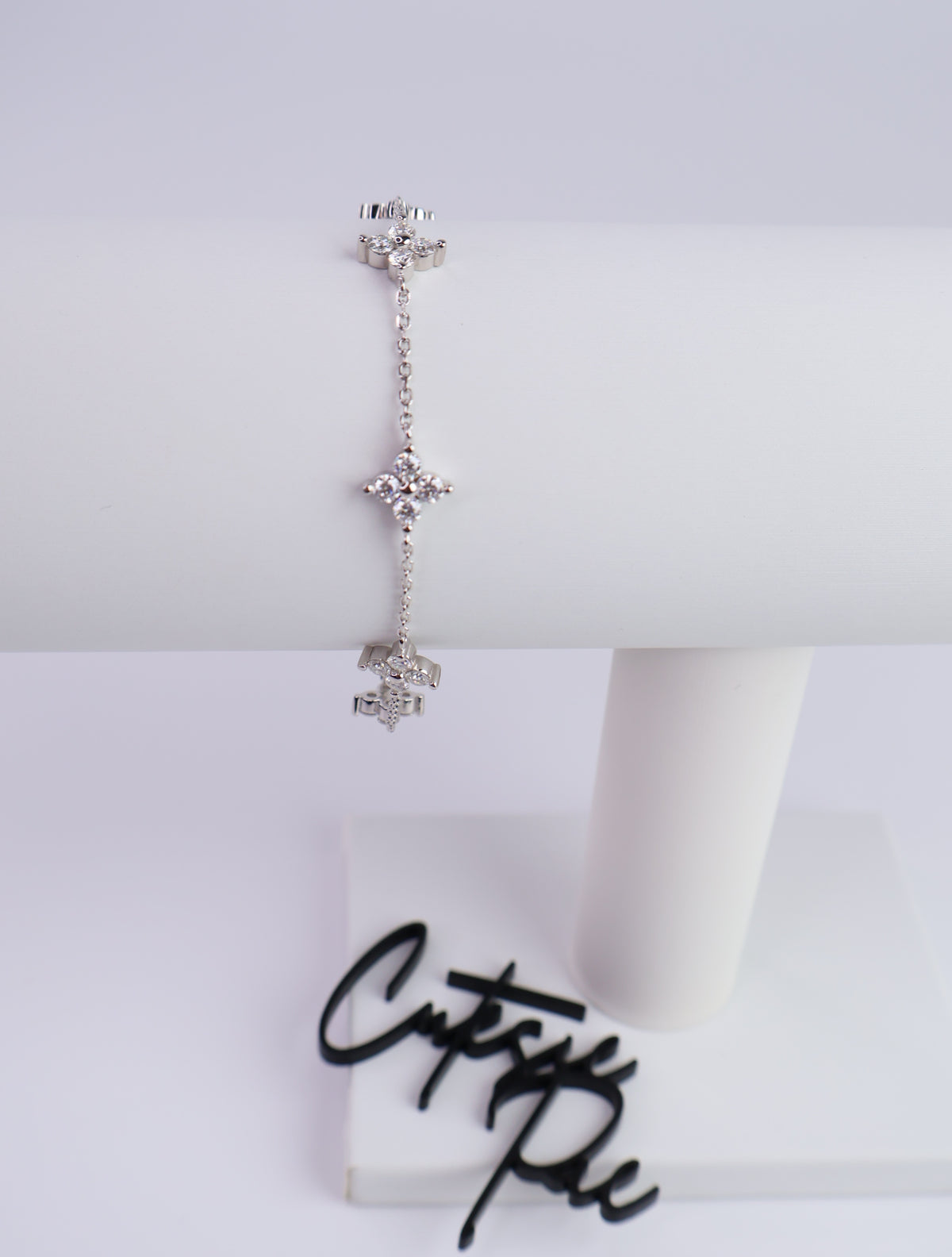 Moissanite Clover Bracelet | 2.0CT | 950 Platinum Sterling Silver | No Certificate